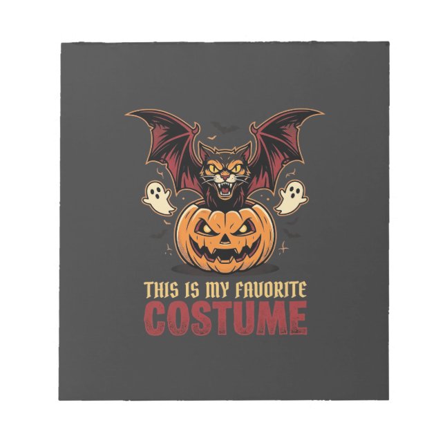 Halloween Costume Monster Pumpkin Gothic Vector De Notepad (Front)