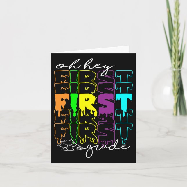 Halloween Costume Oh Hey First Grade Teachers Stud Card (Front)