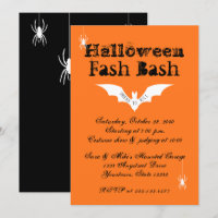 Halloween Costume Party Bats Spiders Orange Black