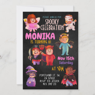 Halloween Costume party Birthday Invitation