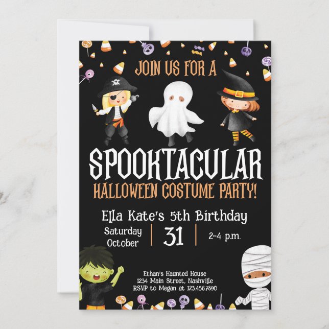 Halloween Costume Party Birthday Kids Party Invitation (Front)