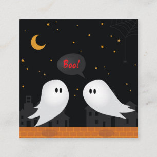 Halloween costume party cartoon ghost boo rsvp enclosure card