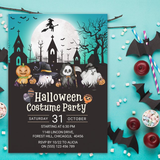 Halloween Costume Party Fun Ghosts Invitation (Creator Uploaded)