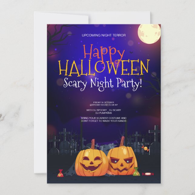 Halloween costume party, Halloween Night Terror Invitation (Front)