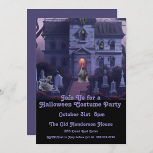 Halloween Costume Party, Haunted House Invitation