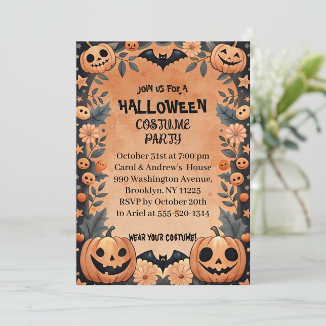 Halloween Costume Party Invitation (Standing Front)