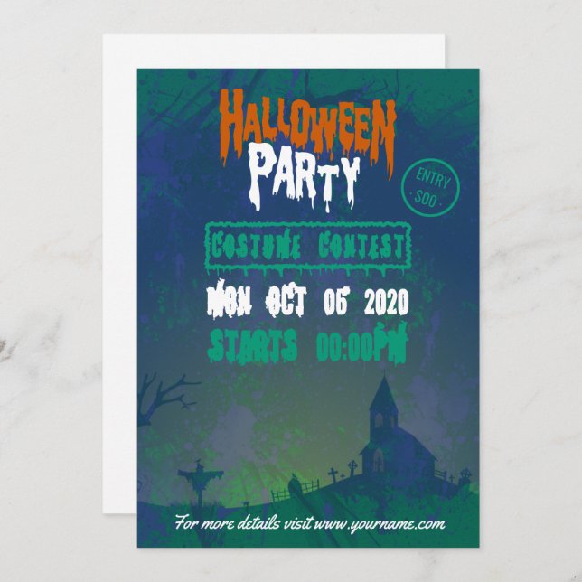 Halloween Costume Party Invitation (Front/Back)