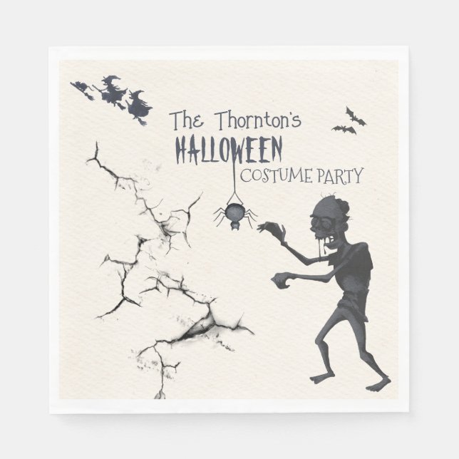 Halloween Costume Party Invitation Napkin (Front)