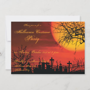 Halloween Costume Party Invitations At Night 5x7