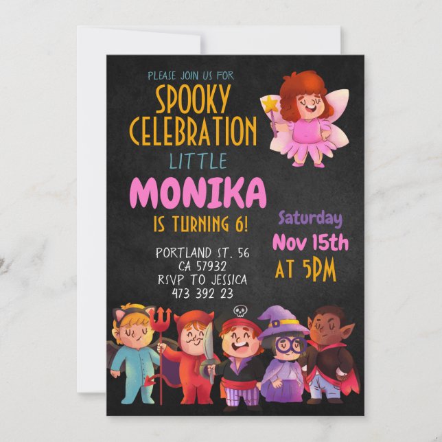 Halloween Costume party Kids Birthday Invitation  (Front)