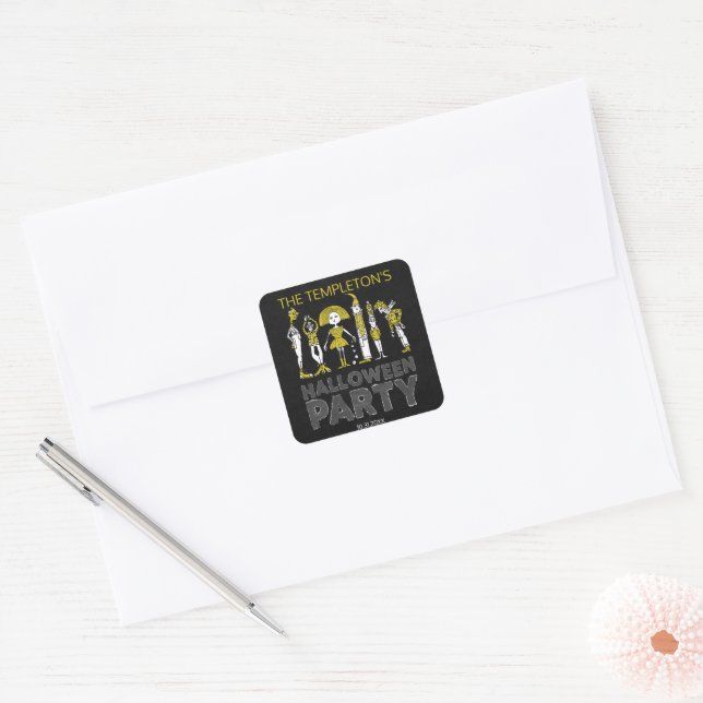 Halloween Costume Party Square Sticker (Envelope)