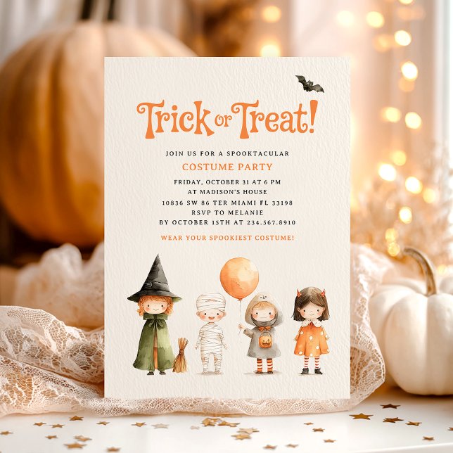 Halloween Costume Party Trick Treat Invitation (Creator Uploaded)