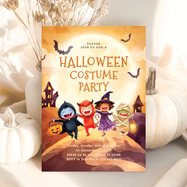 Halloween Costume Party Trick Treat Kids Invitation (Creator Uploaded)