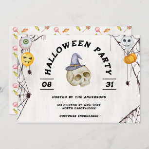 Halloween Costume Party Watercolor Invitation