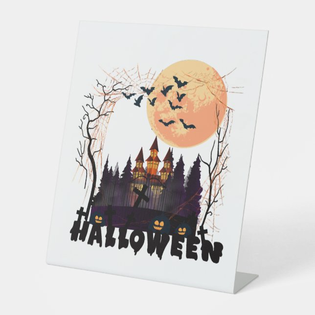 Halloween costume          pedestal sign (Front)