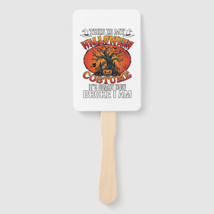 Halloween Costume Scary Broke Pumpkin Spooky Tree Hand Fan