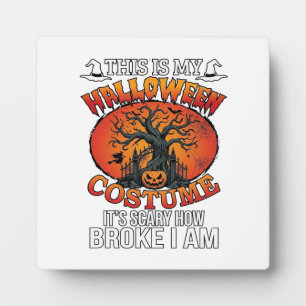 Halloween Costume Scary Broke Pumpkin Spooky Tree Plaque