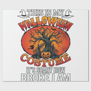 Halloween Costume Scary Broke Pumpkin Spooky Tree Wrapping Paper