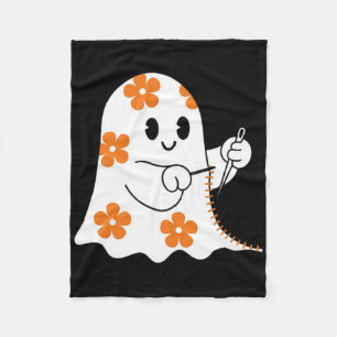 Halloween Costume Sewing Ghost Boo Funny Sewing Lo Fleece Blanket