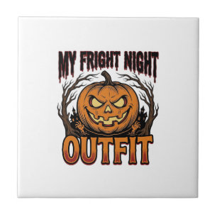 Halloween Costume Shirt Spooky Pumpkin Outfit_1 Ceramic Tile