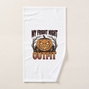 Halloween Costume Shirt Spooky Pumpkin Outfit_1 Hand Towel