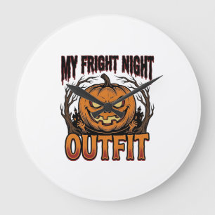 Halloween Costume Shirt Spooky Pumpkin Outfit_1 Large Clock