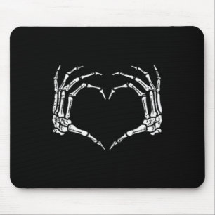 Halloween Costume Skeleton Hands Heart Sign Mens W Mouse Pad