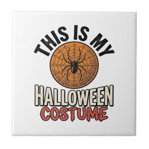 Halloween Costume Spider Web Vintage Shirt Design_ Ceramic Tile