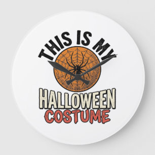 Halloween Costume Spider Web Vintage Shirt Design_ Large Clock