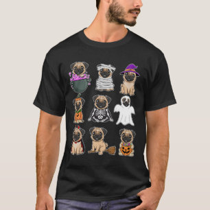 Halloween Costume Spooky Ghost Pumpkin Pug Hallowe T-Shirt