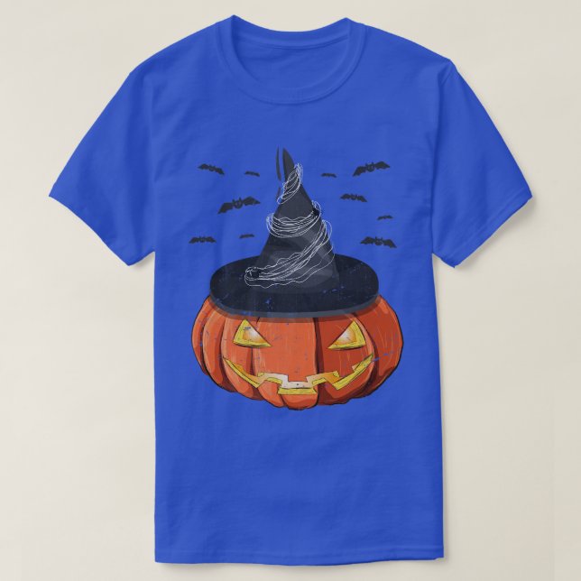 Halloween Costume Spooky Jack O Lantern Witch Hat  T-Shirt (Design Front)