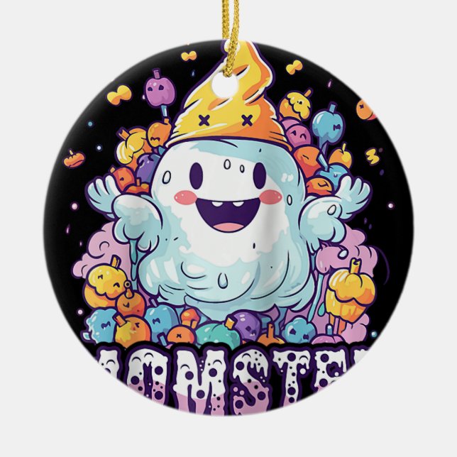 Halloween Costume spooky Mama Momster Halloween Ra Ceramic Ornament (Front)