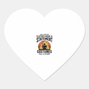 Halloween Costume Statement Vintage Shirt Design_1 Heart Sticker