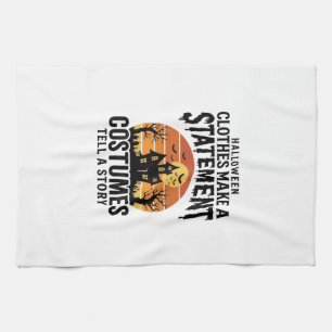 Halloween Costume Statement Vintage Shirt Design_1 Tea Towel