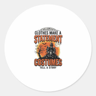 Halloween Costume Statement Vintage Vector Shirt_1 Classic Round Sticker