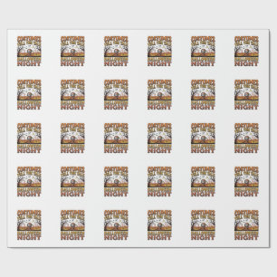 Halloween Costume Story Vintage Graveyard Typograp Wrapping Paper