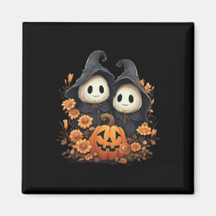 Halloween Costume Vintage Floral Ghost Pumpkin Fun Magnet