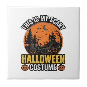 Halloween Costume Vintage Scary Ceramic Tile