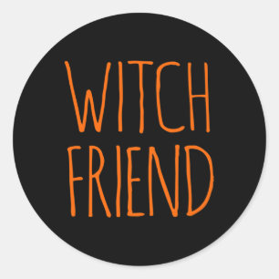 Halloween Costume Witch Friend Decorations Womens Classic Round Sticker