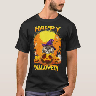 Halloween Costume Witch Shih Tzu Dog T-Shirt