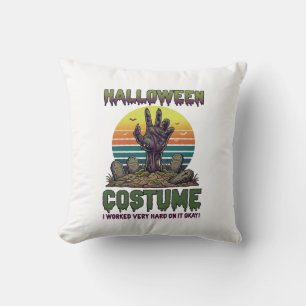 Halloween Costume Zombie Hand Graveyard Tombstones Cushion