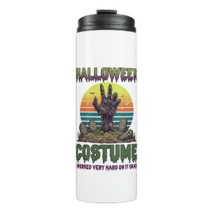 Halloween Costume Zombie Hand Graveyard Tombstones Thermal Tumbler
