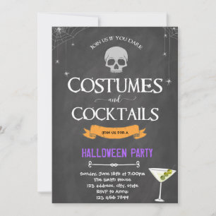 Halloween Costumes and cocktails invitation