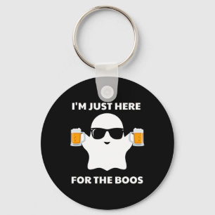Halloween costumes I'm just here for the boos beer Key Ring