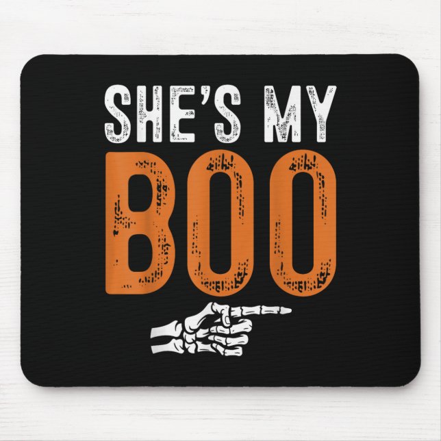 Halloween Costumes Shes My Boo Couple Matching Par Mouse Pad (Front)