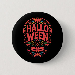 Halloween Costumes Skull Typography Graphic Creepy 6 Cm Round Badge