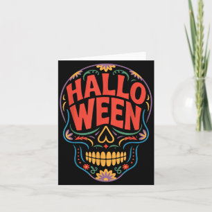 Halloween Costumes Skull Typography Graphic Creepy Card