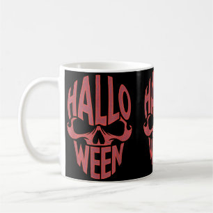 Halloween Costumes Skull Typography Graphic Creepy Coffee Mug