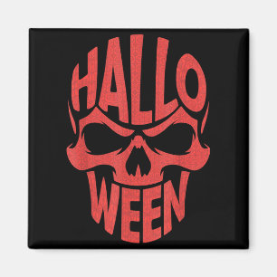 Halloween Costumes Skull Typography Graphic Creepy Magnet