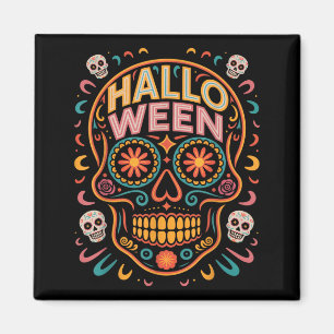 Halloween Costumes Skull Typography Graphic Creepy Magnet